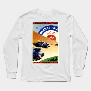 1927 French Grand Prix - Vintage Poster Design Long Sleeve T-Shirt